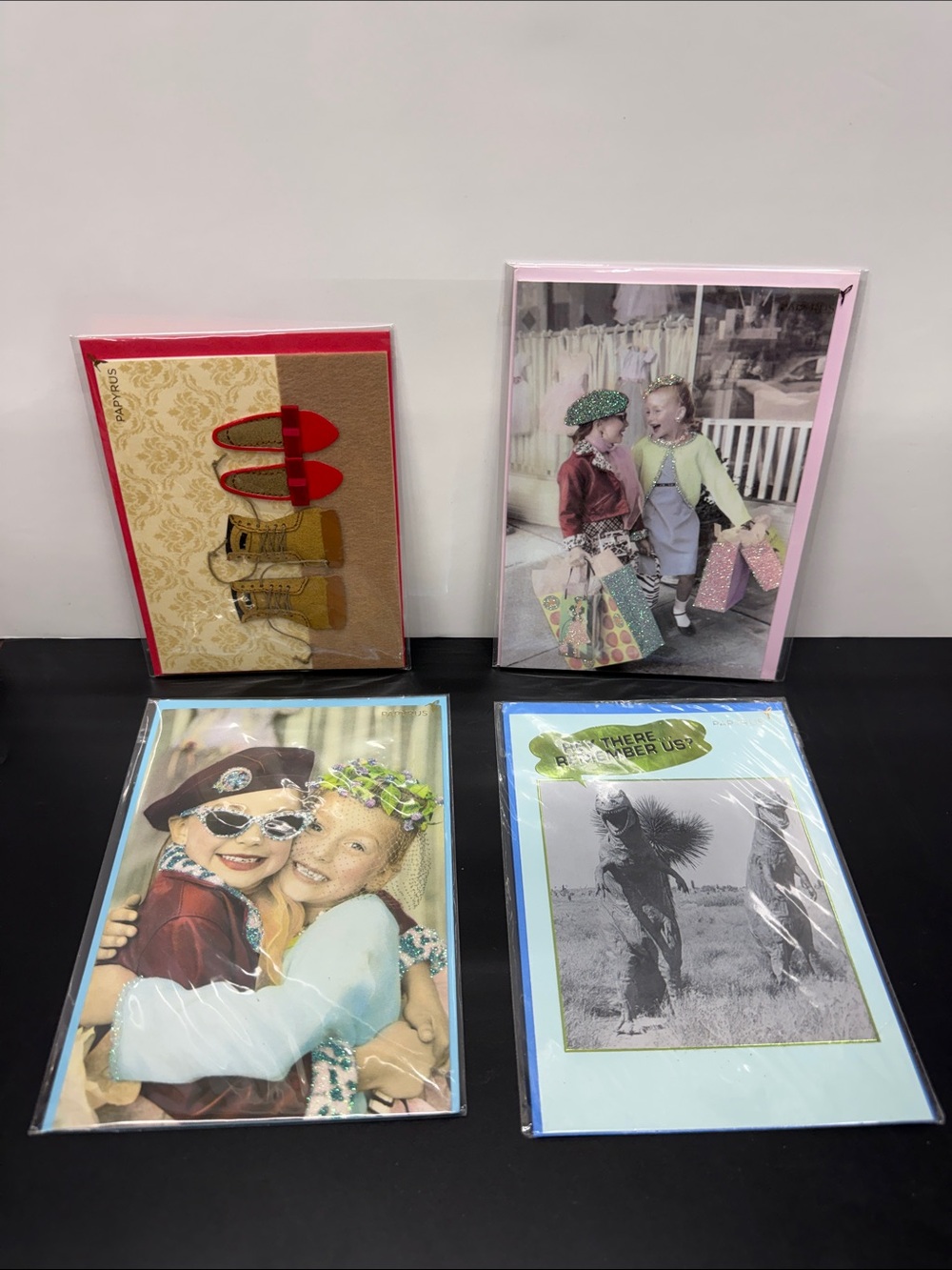 Papyrus Mixed-Design Photo Frame Cards - Pink, Red, Blue, Tan